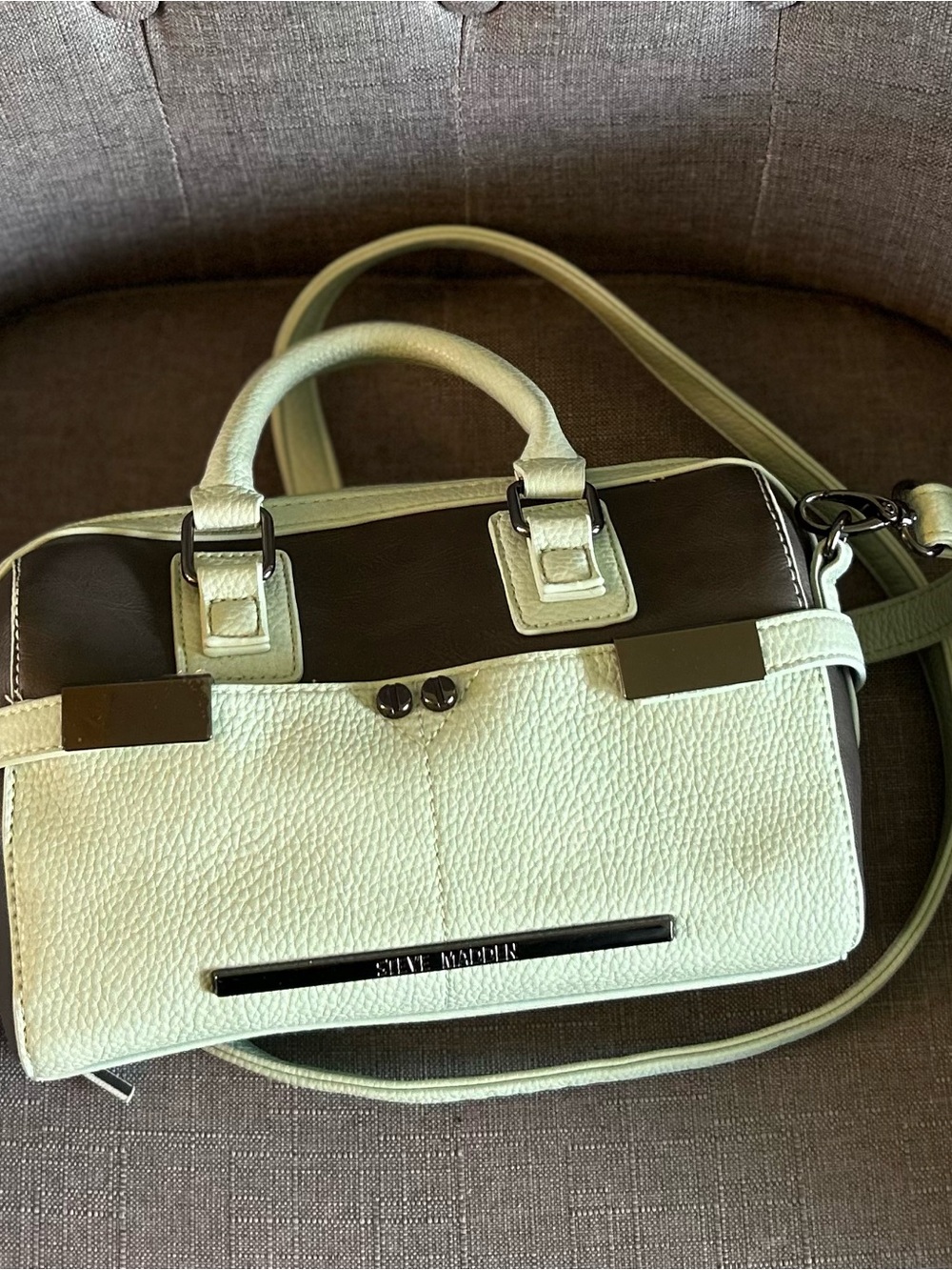 Steve Madden Mint Green Satchel bag purse 7 x 10 with a 20 inch strap